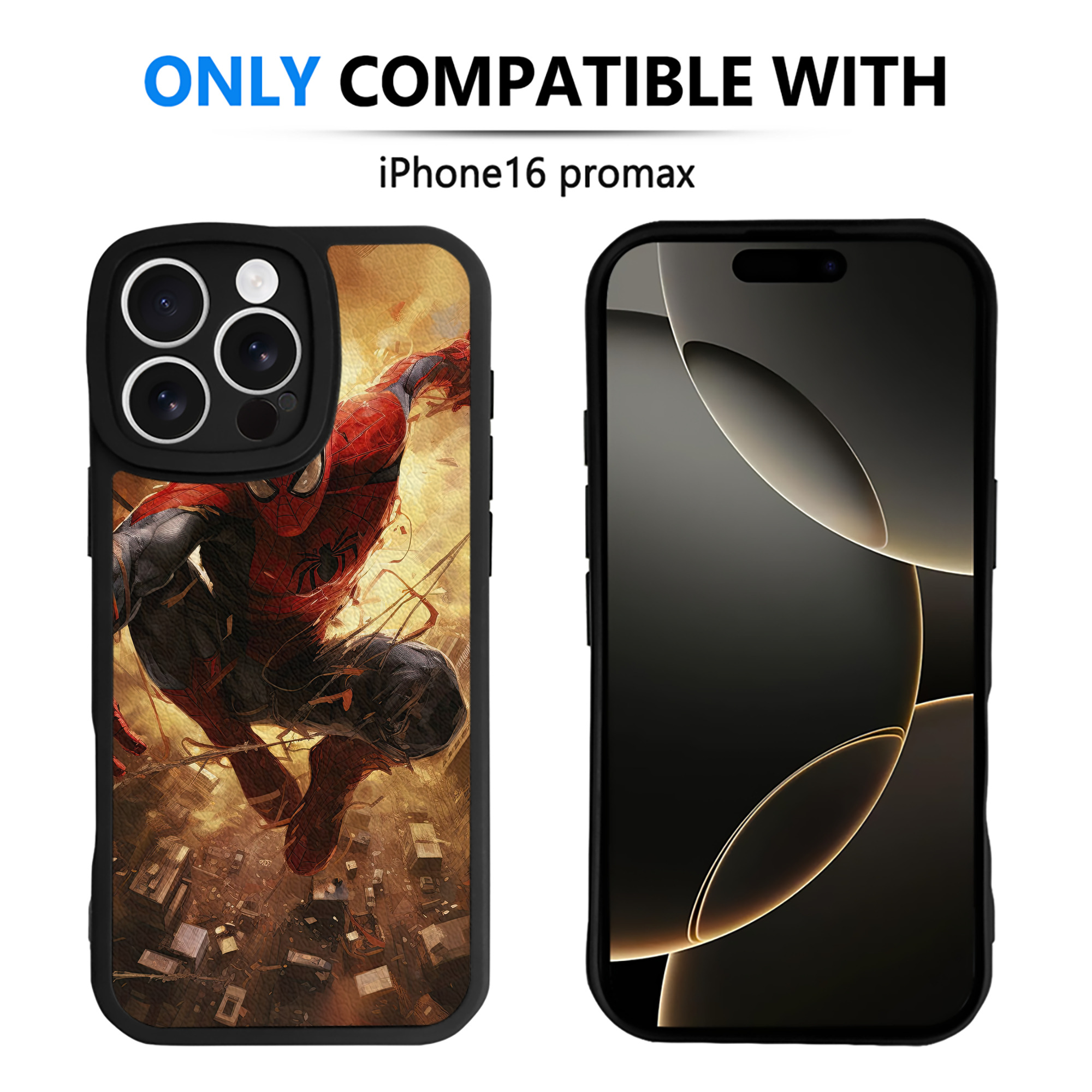 （画像用） Spider Man スパイダーマン 【iPhone 16シリーズ対応】シリコンスマホケース（レザー調） 材質：シリコン